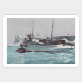 Taking on Wet Provisions (Schooner Marked Newport, K. W.) by Winslow Homer Sticker